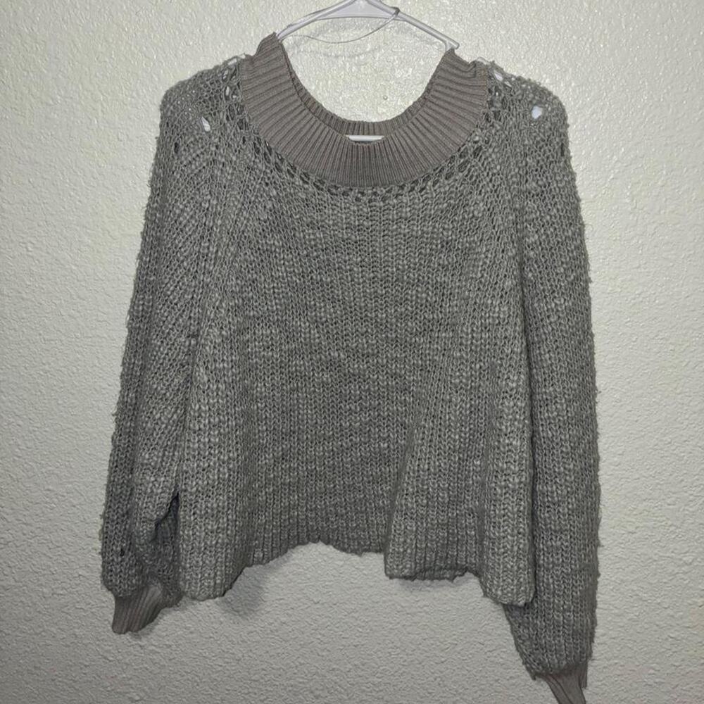 Grey knit sweater knitwear winter
